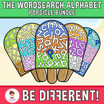 Preview of Wordsearch Alphabet Clipart Popsicle Bundle