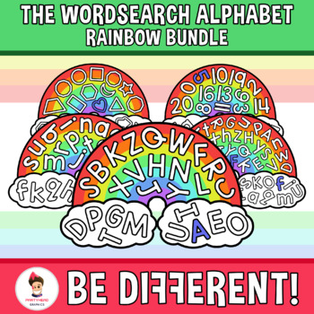 Preview of Wordsearch Alphabet Clipart Rainbow Bundle Saint Patrick´s Day March