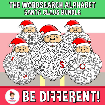 Preview of Wordsearch Alphabet Clipart Santa Claus Bundle