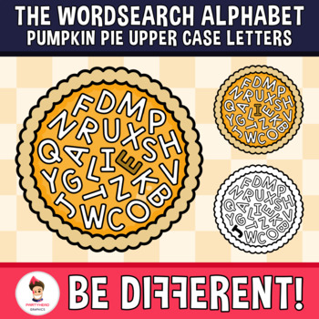 Preview of Wordsearch Alphabet Uppercase Letters Pumpkin Pie Clipart Thanksgiving