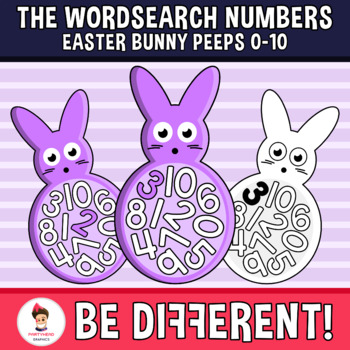 Preview of Wordsearch Numbers Clipart Easter Bunny Peeps (0-10)