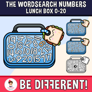 Preview of Wordsearch Numbers Clipart Lunch Box (0-20) Back To School Food