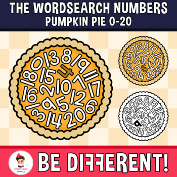 Preview of Wordsearch Numbers Clipart Pumpkin Pie (0-20)