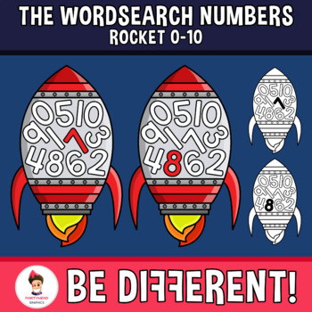 Preview of Wordsearch Numbers Clipart Rocket (0-10)
