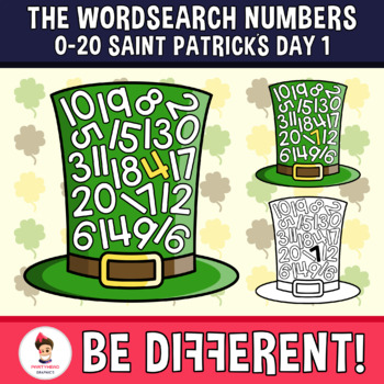 Preview of Wordsearch Numbers Clipart Saint Patrick´s Day 1 (0-20)