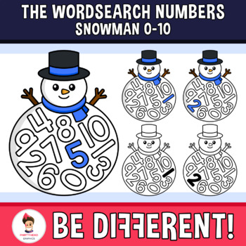 Preview of Wordsearch Numbers Clipart Snowman (0-10)