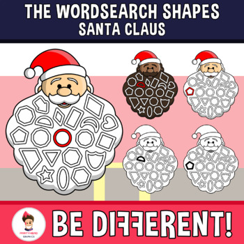 Preview of Wordsearch Shapes Clipart Santa Claus