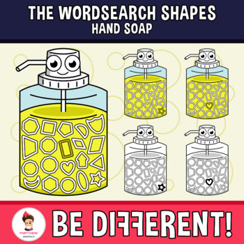 Preview of Wordsearch Shapes Hand Soap Clipart