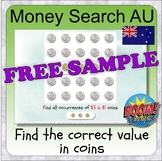 Money search using AU coins (BOOM CARD digital learning - 