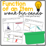 Work Bin Task Cards - Function of an Item (30 cards with 3 levels)