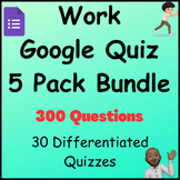 Physics | Work Calculations Google Quiz Form 5 Pack Bundle