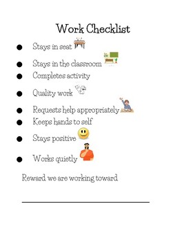 Preview of Work Checklist (Editable)