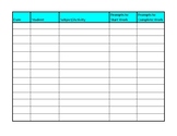 Work Completion Data Tracking Sheet