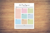 Work Day Organizer Printable, Work Planner, Printable Plan