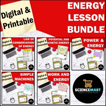 Preview of Energy Digital Lesson Bundle - Physical Science Notes Slides & Activities