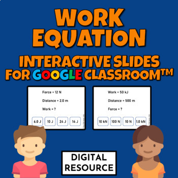 Preview of Work Equation Interactive Google Slides Game for Google Classroom