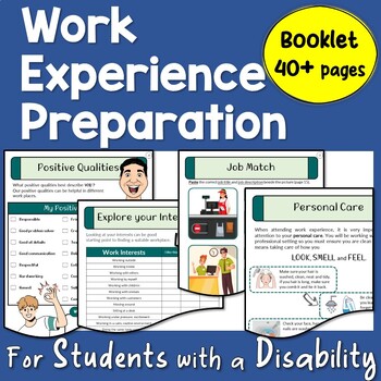 Preview of Work Experience Preparation Workbook / Special Needs / Disability / Career