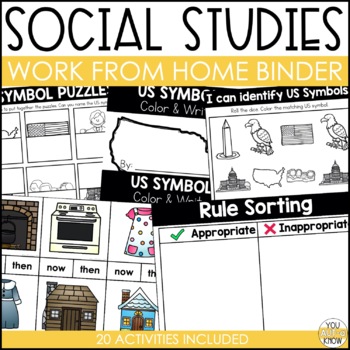 Preview of Work From Home Binder: Social Studies Activities for Special Education