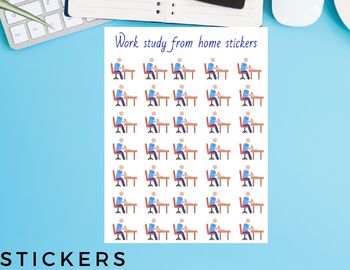 Preview of Work From Home sticker, Distance learning stickers, Digital Download Printable