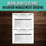 Work Habits and Behavior Rubric | Grading Chart for Middle