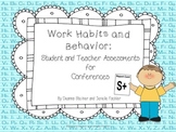 Work Habits and Behavior Student and Teacher Assessment fo
