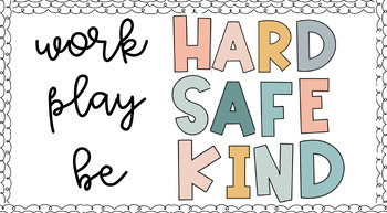 Work Hard, Be Kind, Play Safe: Calm Colours by MissSerenade | TPT