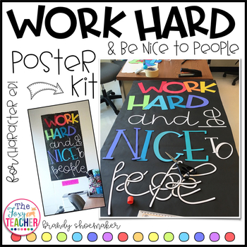 Preview of Work Hard and Be Nice to People Door or Wall Decor Kit