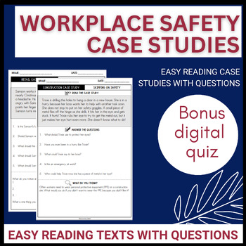 Preview of Workplace safety case studies with bonus Easel quiz