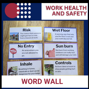 Preview of Functional Sight Words for Work Safety Word Wall Vocabulary