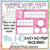 NUMBER WORK MATS  for Centers #1-10 No Prep Printable!