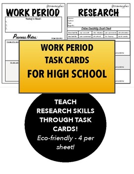 Preview of Work Period Task Cards (Grade 9-12)