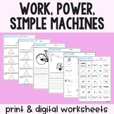 Work, Power, & Simple Machines Practice Worksheets