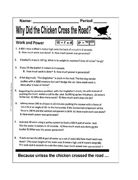 Preview of Chicken: Work and Power: Why Did the Chicken Cross the Road?