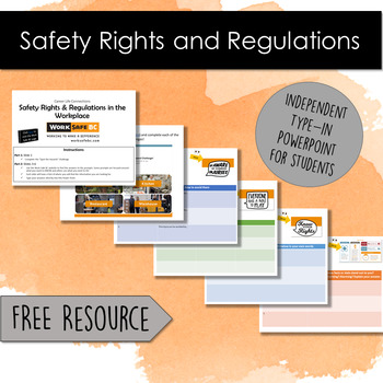 Preview of Work Safety Rights & Regulations - Independent Work for Career Life Connections