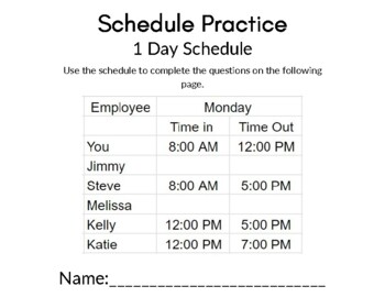 Preview of Work Schedule Practice