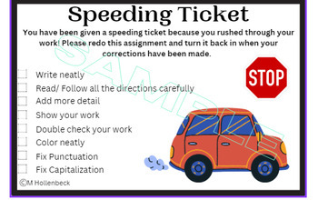 Preview of Work Speeding ticket
