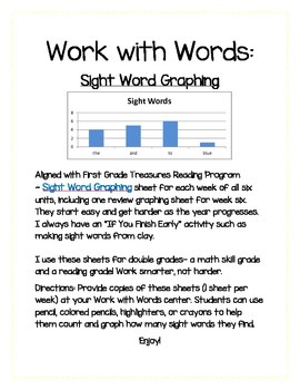 Preview of Work With Words: Sight Word Graphing, Treasures Reading Program Units 1-6