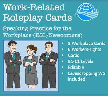 Preview of Work / Workplace-Related Role-play Cards for Speaking Practice (ESL)