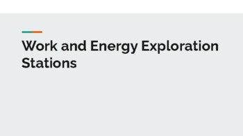 Preview of Work and Energy Exploration Activities