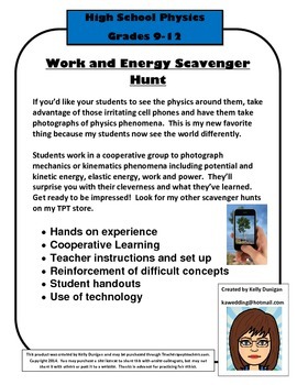 Preview of Work and Energy Scavenger Hunt for Physics Students