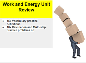 Preview of Work and Energy Unit Review Study Guide