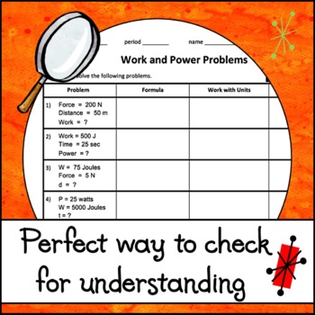 power problem solving worksheet