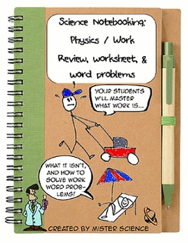 Preview of Work formula review word problems & keys Middle Jr High physics Newtons NGSS