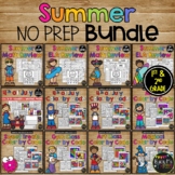 Summer Activities NO PREP Printables BUNDLE Math | Reading