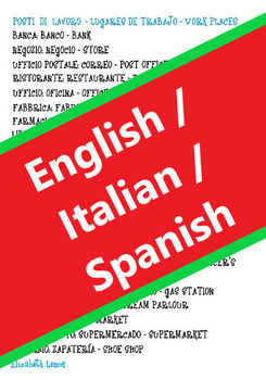 Preview of English/Italian/Spanish - Lista dei posti di lavoro (+Easel)  FREEBIE