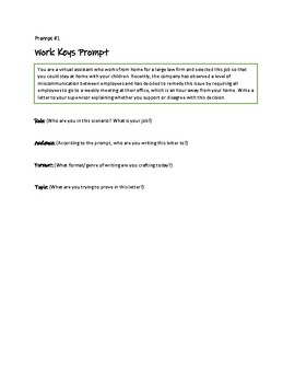 WorkKeys Writing Test Practice Analyzing Prompts by Erin Edmonds