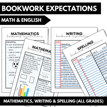 Preview of Bookwork Expectations - FREEBIE (All Grades Included!)
