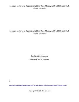 Preview of Sample Lesson on Critical Race Theory for Middle and High School Students