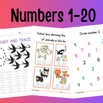 Preview of Workbook about numbers for kindergarten children Numbers 1-20 | PDF set for pre