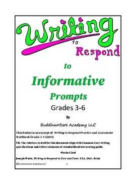 Preview of Writing the Informative Essay : Grades 3-6
